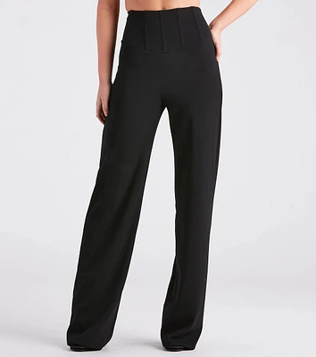 Cinch It Together Crepe Corset Trouser Pants