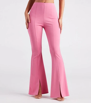 Split Decision Crepe Flare Pants