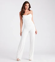 So Flawless Rhinestone Strap Cowl Neck Jumpsuit