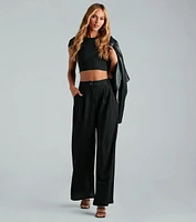 Work It High Rise Pinestripe Trouser Pants