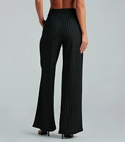 Work It High Rise Pinestripe Trouser Pants