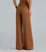 Weekend Mood Hacci Knit Wide-leg Pants