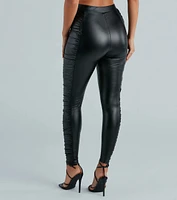 Major Strut Ruched Faux Leather Leggings