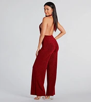 Spark Of Glamour Halter Backless Jumpsuit