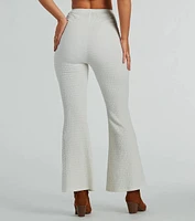 So Boho High Waist Crinkle Knit Flare Pants