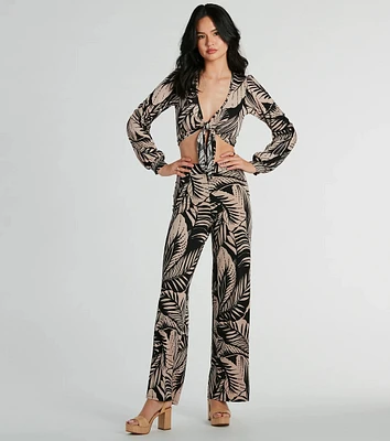 Tropical Day Dream High-Rise Wide Leg Pants