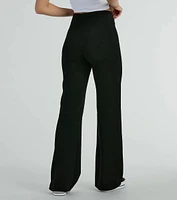 Chic Confidence Buckle Accent Trouser Pants