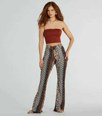 Summer Dream Paisley Knit Flare Pants