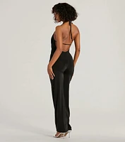 Impressive Momemt Cowl Neck Strappy Wide-Leg Jumpsuit