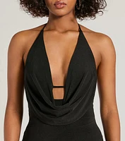 Impressive Momemt Cowl Neck Strappy Wide-Leg Jumpsuit