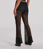 Sensational Trend High Rise Flare Lace Pants