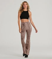 Walk On The Wild Side High Rise Leopard Flare Pants