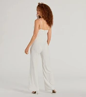 Elevate Your Vibe Wide-Leg Faux Pearl Jumpsuit