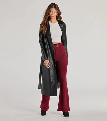 Polished Glam Belted Wide Leg Pants