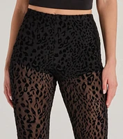 Chic The Wild Cheetah Print Flared Mesh Pants