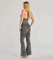 Dare To Shine Metallic Knit Halter Jumpsuit