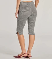 Cool Girl Vibes High Waist Gingham Capri Pants