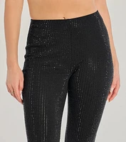 Glitzy Vibes Rhinestone Knit Flare Pants