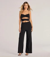 Double Take Wide-Leg Cutout Jumpsuit