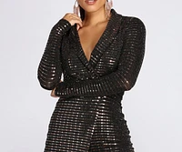 Plunge Into Glam Sequin Romper