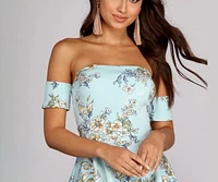 Hibiscus High Low Crepe Romper