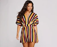 Seeing Stripes Kimono Sleeve Romper