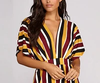 Seeing Stripes Kimono Sleeve Romper