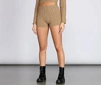 Cutie Cable Knit Shorts