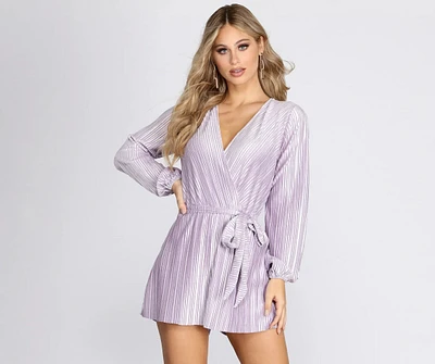 Pleated Wrap Waist Romper