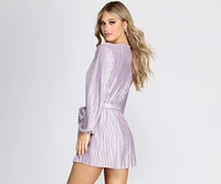 Pleated Wrap Waist Romper