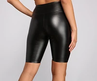 Faux Leather Biker Shorts