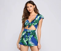 Dreaming of Vacay Tie-Front Romper