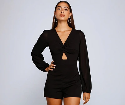 Downtown Chic Twist Front Romper