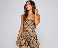 Plaid About It Pleated Romper