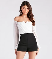 Flaunt At First Sight Off-The-Shoulder Romper