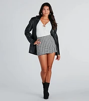 Make Your Debut Plaid Mini Skort