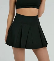 Flirty Attitude Pleated Knit Skater Skort