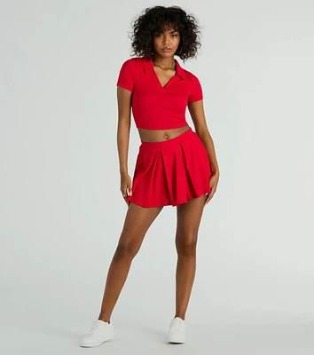 Game Set High Rise Pleated Mini Skort