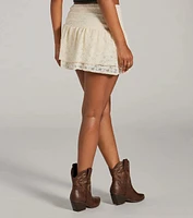 Prettiest Cutie High Rise Ruffle Lace Skort