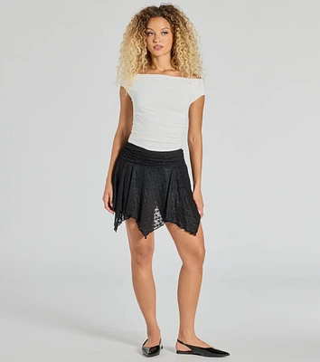 Boho-Chic Lace Hanky Hem Mini Skort