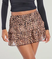 The Wild Leopard Ruffled Skort