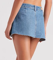 Carefree Cutie Low-Rise Pleated Denim Skirt