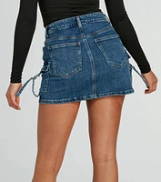 Cool And Confident Cargo Denim Mini Skirt