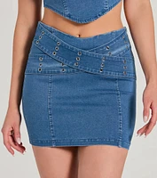 Daily Vibe Cross Belted Denim Mini Skirt