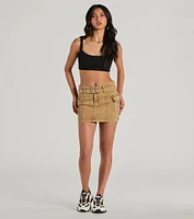 Top Of The Trends Belted Cargo Mini Skirt