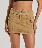 Top Of The Trends Belted Cargo Mini Skirt