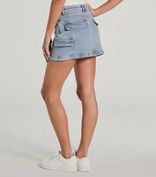 Cargo Darling High-Rise Denim Mini Skirt