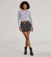 Casual Cool Girl Cargo Denim Mini Skirt