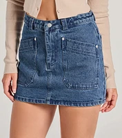 Casual Vibes High Waist Denim Mini Skirt