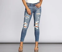 Josie Mid Rise Skinny Jeans